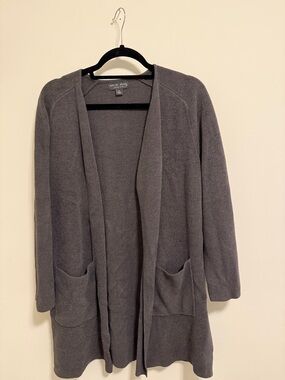 Barefoot Dreams Open-Front Cardigan in Charcoal Gray